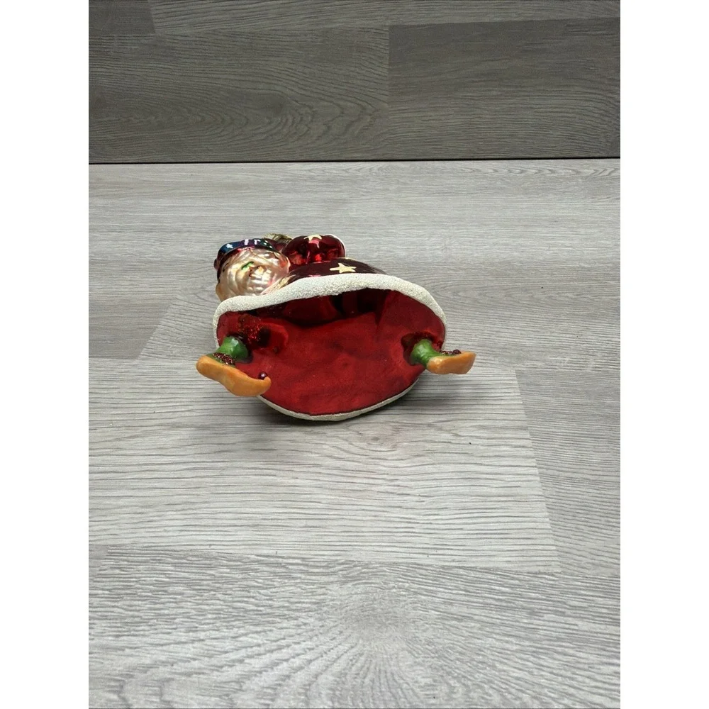 Summit Santa Blown Glass Christmas Ornament‎ Glitter Sack Toys And Nutcracker